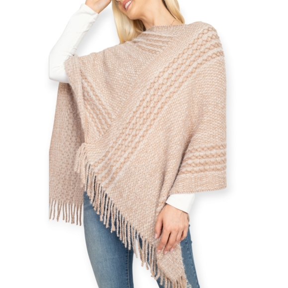 Poncho Sweater With Fringe - Picture 7 of 11